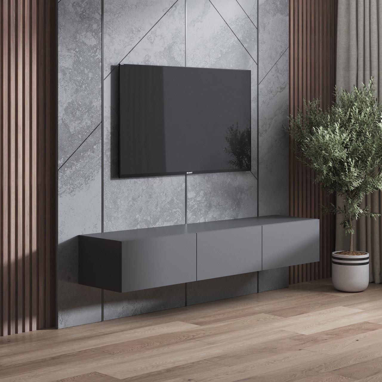 Тумба под телевизор навесная Вайс M-19 1802х418х300 мм Антрацит (30679248) Тумба под телевизор навесная Вайс M-19 1802х418х300 мм Антрацит (30679248)