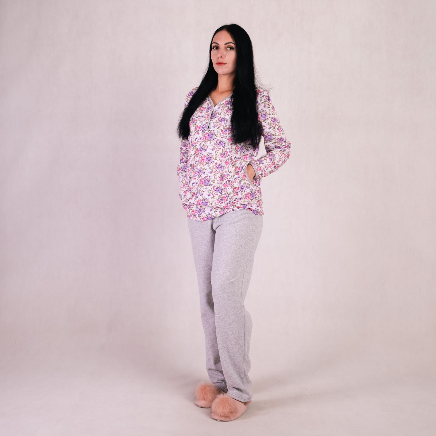Пижама теплая женская Tiana Style 2021k р. 52-54 Серый