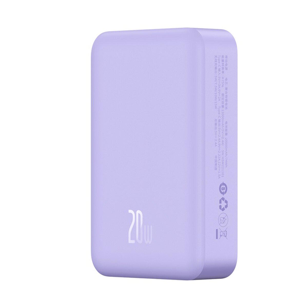 Повербанк BASEUS Magnetic Mini Wireless Fast Charge 20000 mAh Type-C 20W/3A Purple (26450265)
