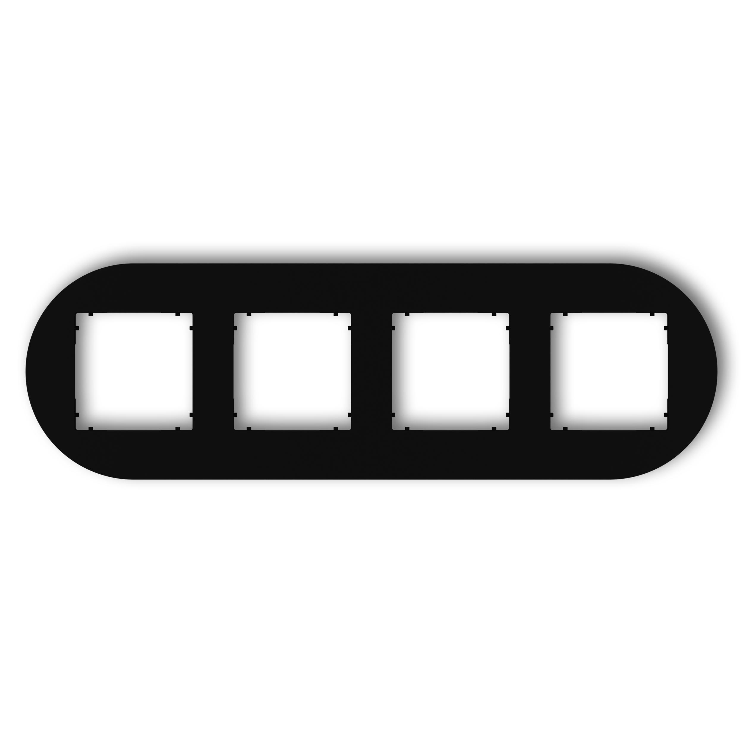 Рамка четверная универсальная круглая Karlik Mini Черный матовый (12MRTO-4)