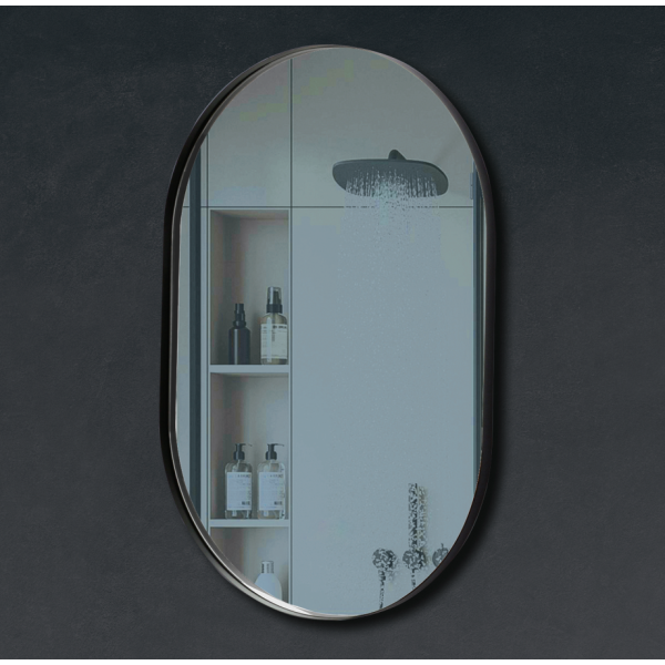 Зеркало овальное для ванной комнаты Insana 3 в рамке 60х80 см Черный (А0054909)