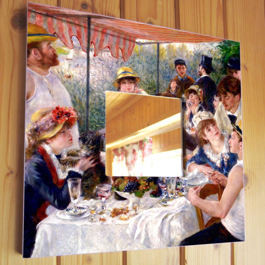 Зеркало картина "Завтрак гребцов" Пьер Огюст Ренуар 260х260 мм (M04382)