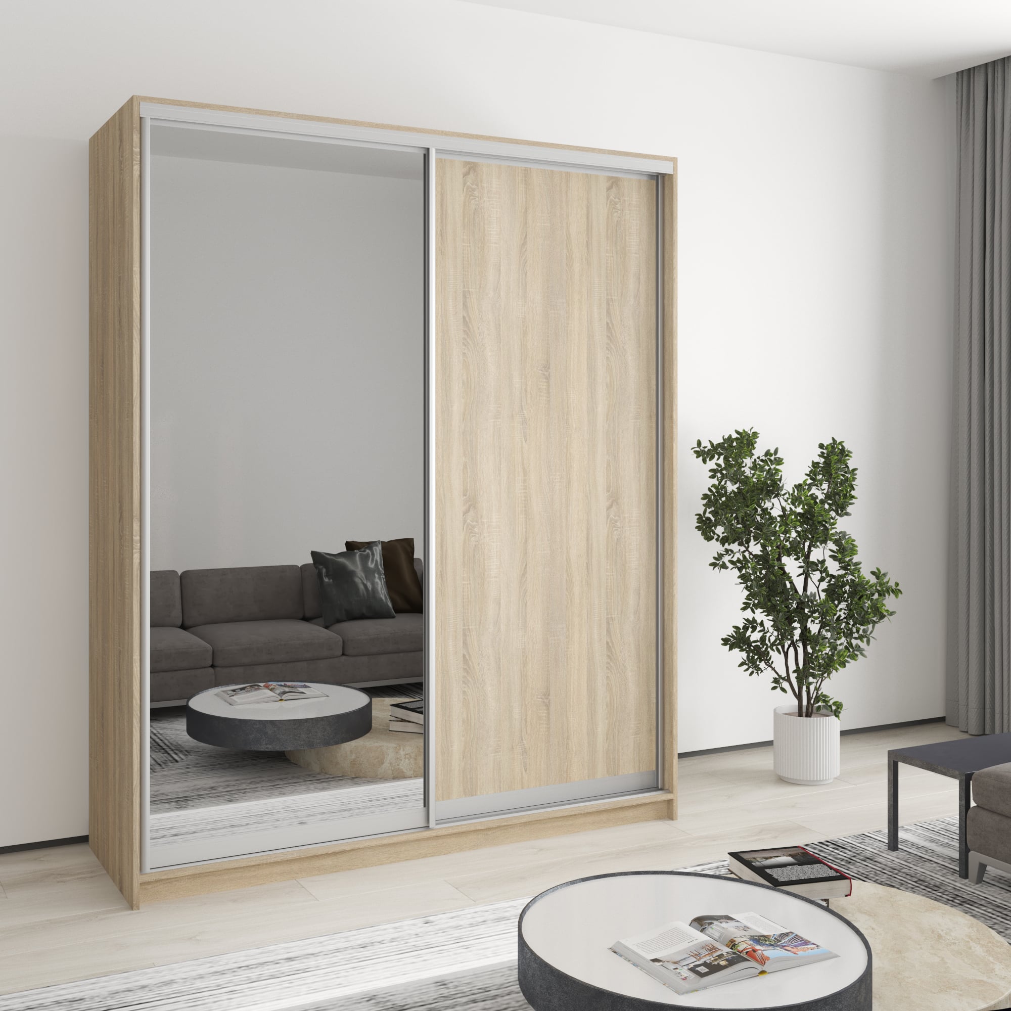 Шкаф-купе двухдверный Mebel Star Стандарт AL MBS-2430 170х60х210 см Дуб сонома (1003384) Шкаф-купе двухдверный Mebel Star Стандарт AL MBS-2430 170х60х210 см Дуб сонома (1003384)