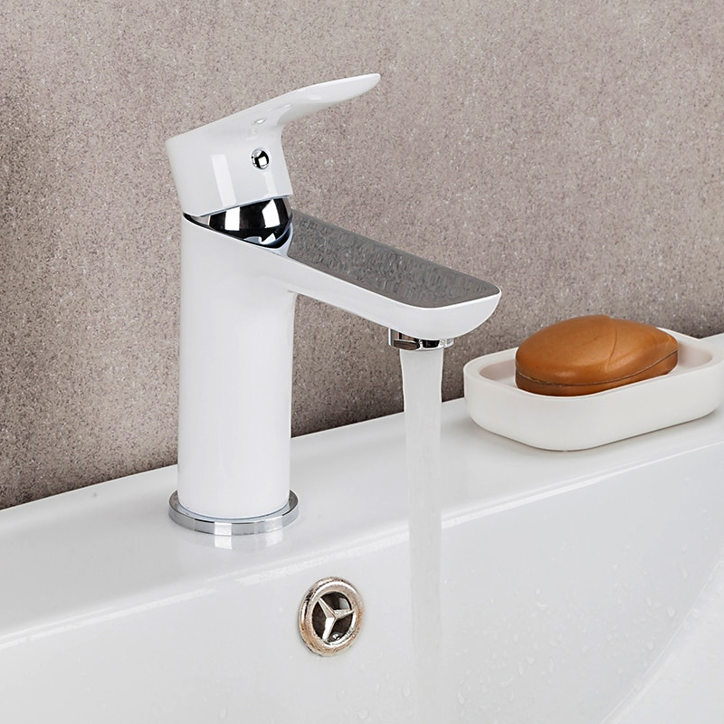 Смеситель для умывальника Gappo G1048 Белый/Хром (1034024) - фото 3 Смеситель для умывальника Gappo G1048 Белый/Хром (1034024) - фото 3