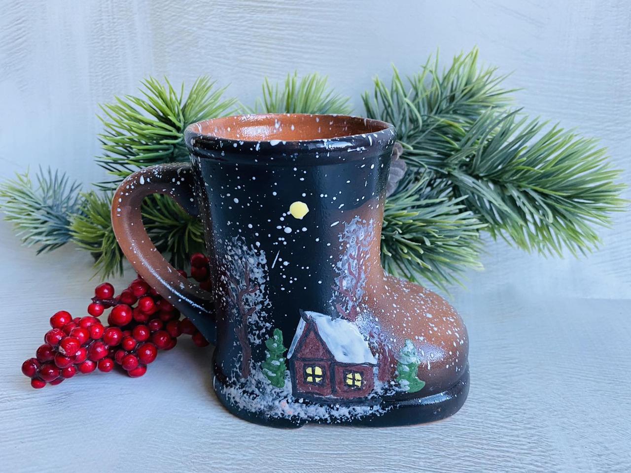 Чашка Новогодний башмак Зима 300 мл