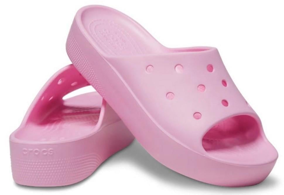 Шльопанці жіночі утеплені Crocs Classic Platform Slide Flamingo р. 39-40 Рожевий (14919)