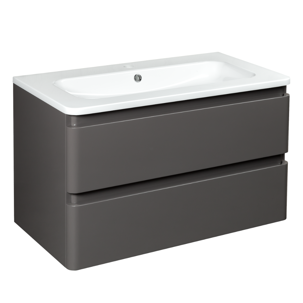 Тумба с умывальником подвесная Devit Fly 0021120G 80x52x48 см Серый (167881)