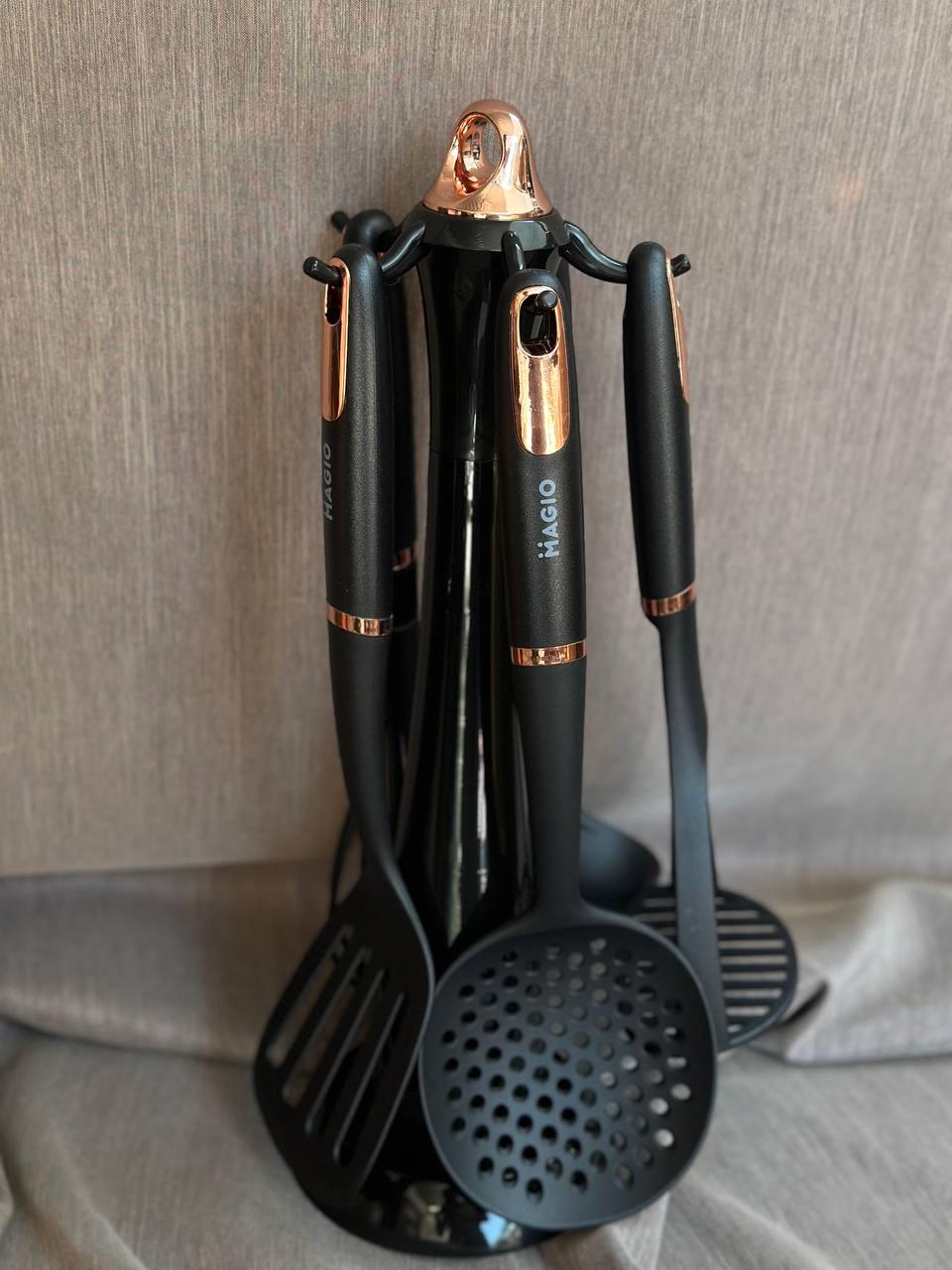 Набор кухонных принадлежностей Magio MG-1125 пластик 6 пр. Черный (18954178)