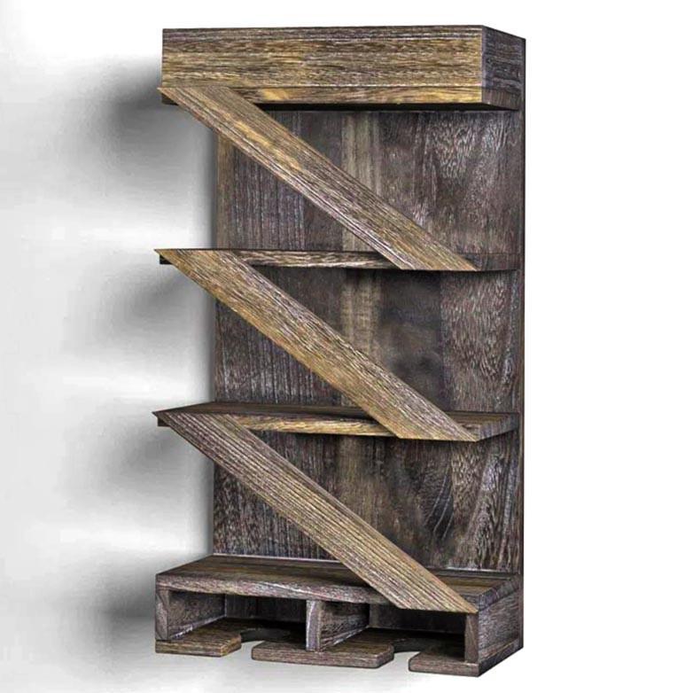 Полка для вина настенная из дерева Мито Сепия (ПНК-001708)