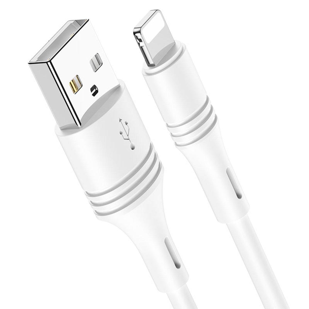 Кабель Borofone BX43 USB to Lightning CoolJoy 2.4A 1 м White