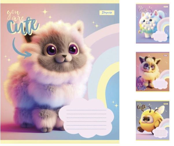 Зошити учнівські у лінійку 1 вересня You are cute 12 арк. 25 шт. в уп. (MTT-163128)