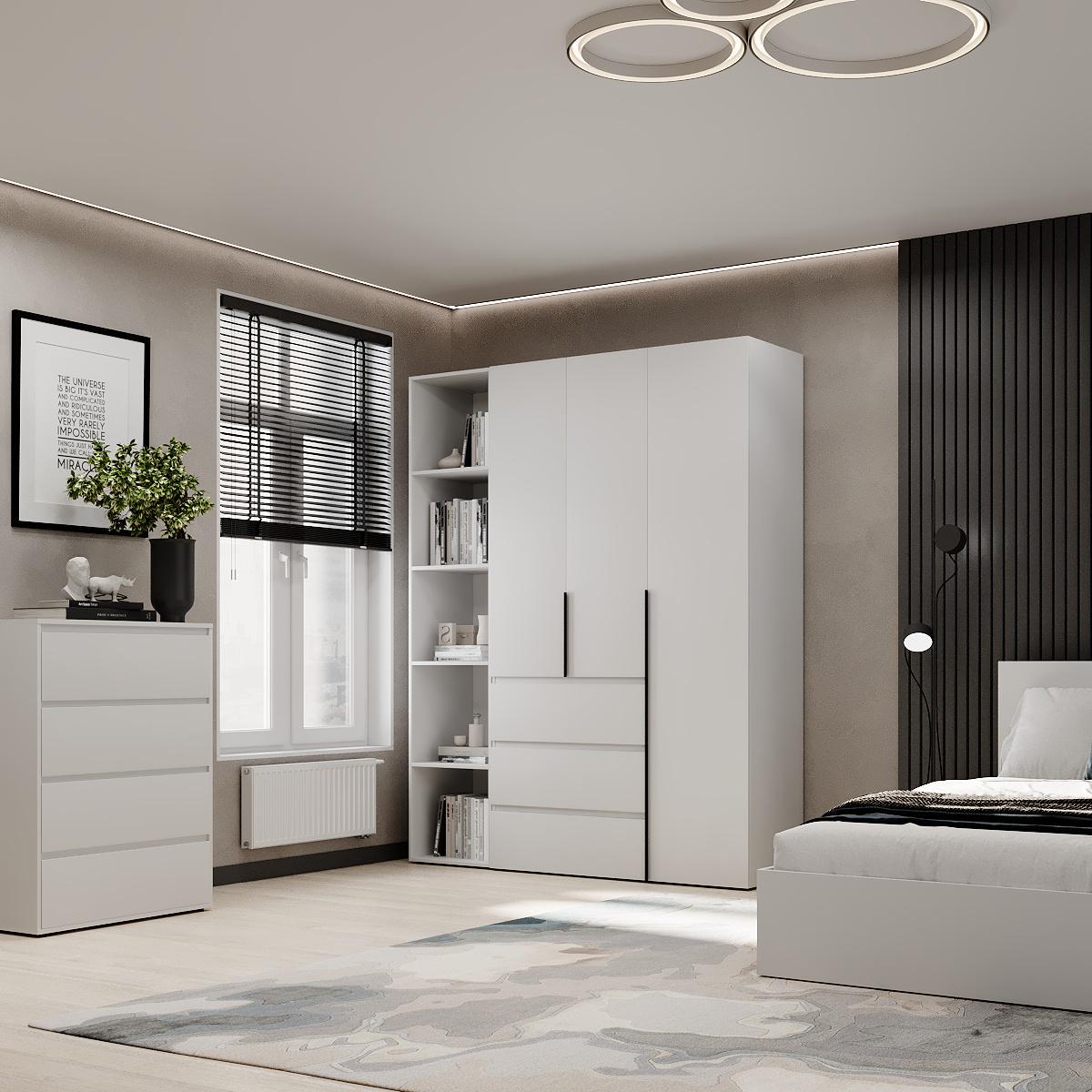 Шкаф распашной комбинированный ART IN HEAD №8 Light 1600x500x2200 мм Белый бриллиант (GALTK081000000) - фото 3 Шкаф распашной комбинированный ART IN HEAD №8 Light 1600x500x2200 мм Белый бриллиант (GALTK081000000) - фото 3