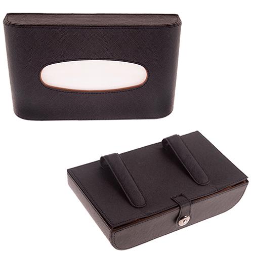 Автомобільна коробка для серветок на підлокітник Чорна (TMZ-121 BK)