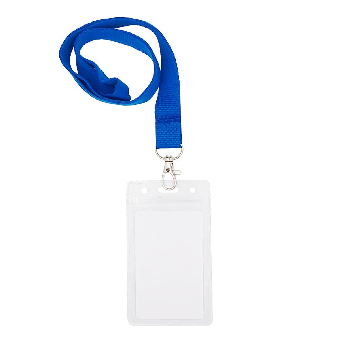 Бейдж на шнурке с карабином Ardix COM-08 114х67 мм 10 шт. Синий (07-016-BL)