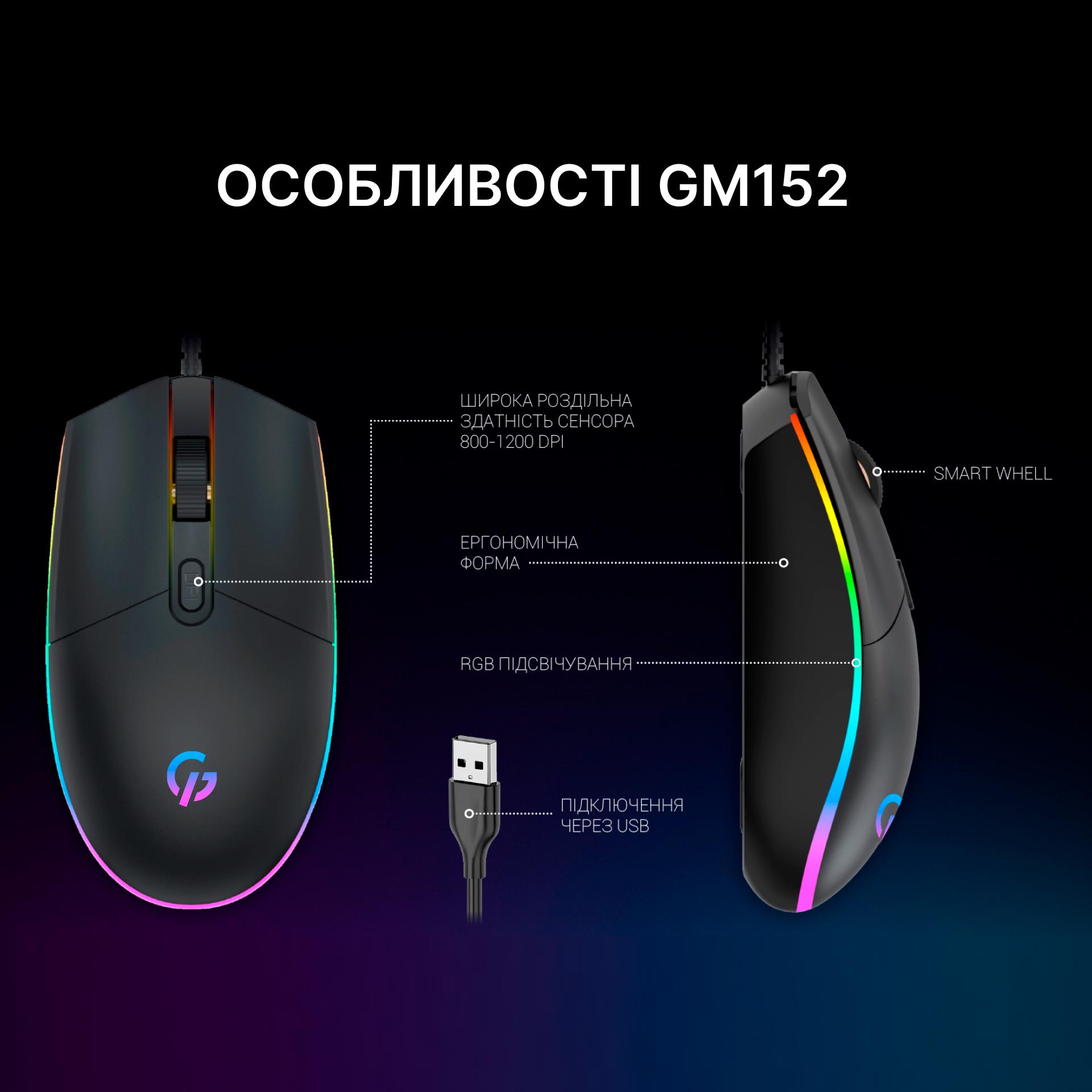 Компьютерная мышка проводная GamePro GM152 с подсветкой Black (26449072) - фото 5 Компьютерная мышка проводная GamePro GM152 с подсветкой Black (26449072) - фото 5