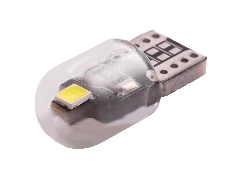 Автолампа светодиодная T10 W5W стекло 12 В SMD2835-2led 1 Вт Белый (2647)