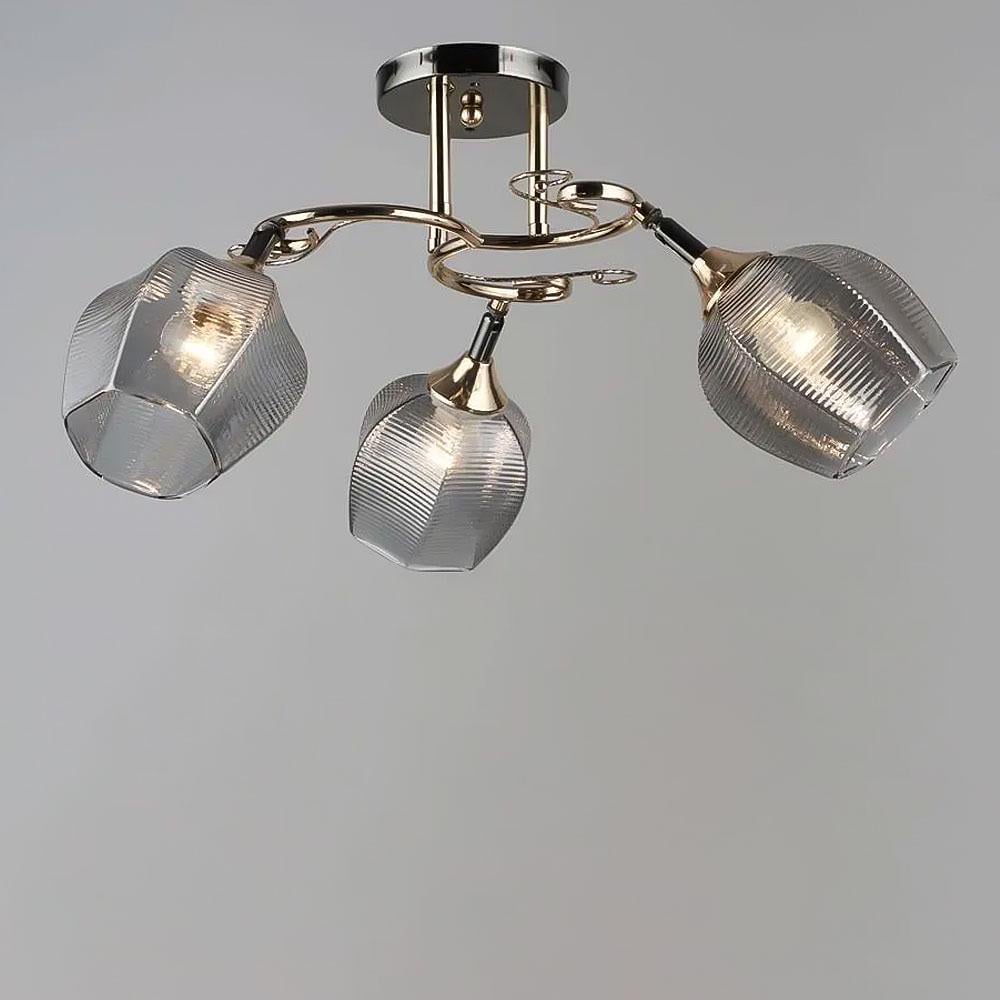 Люстра потолочная Light House SR-19160/3 FGD+BCH E27 600х250 мм Черный/Золотой (78149)