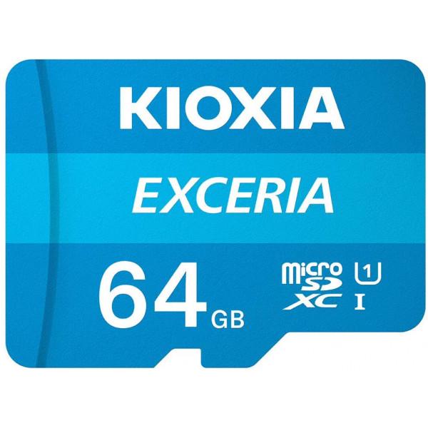 Карта пам'яті Kioxia microSDXC Card 64GB Exceria Class 10 UHS U1 + SD Adapter (LMEX1L064GG2) - фото 1