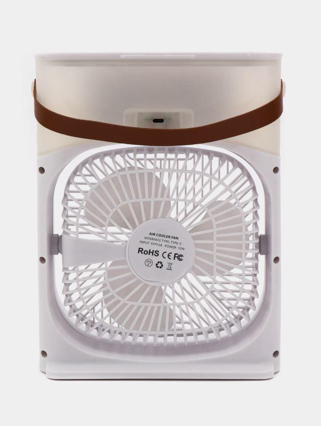 Портативный вентилятор, мини-кондиционер на 600 мл с подсветкой 7 цветов и таймером White - фото 3