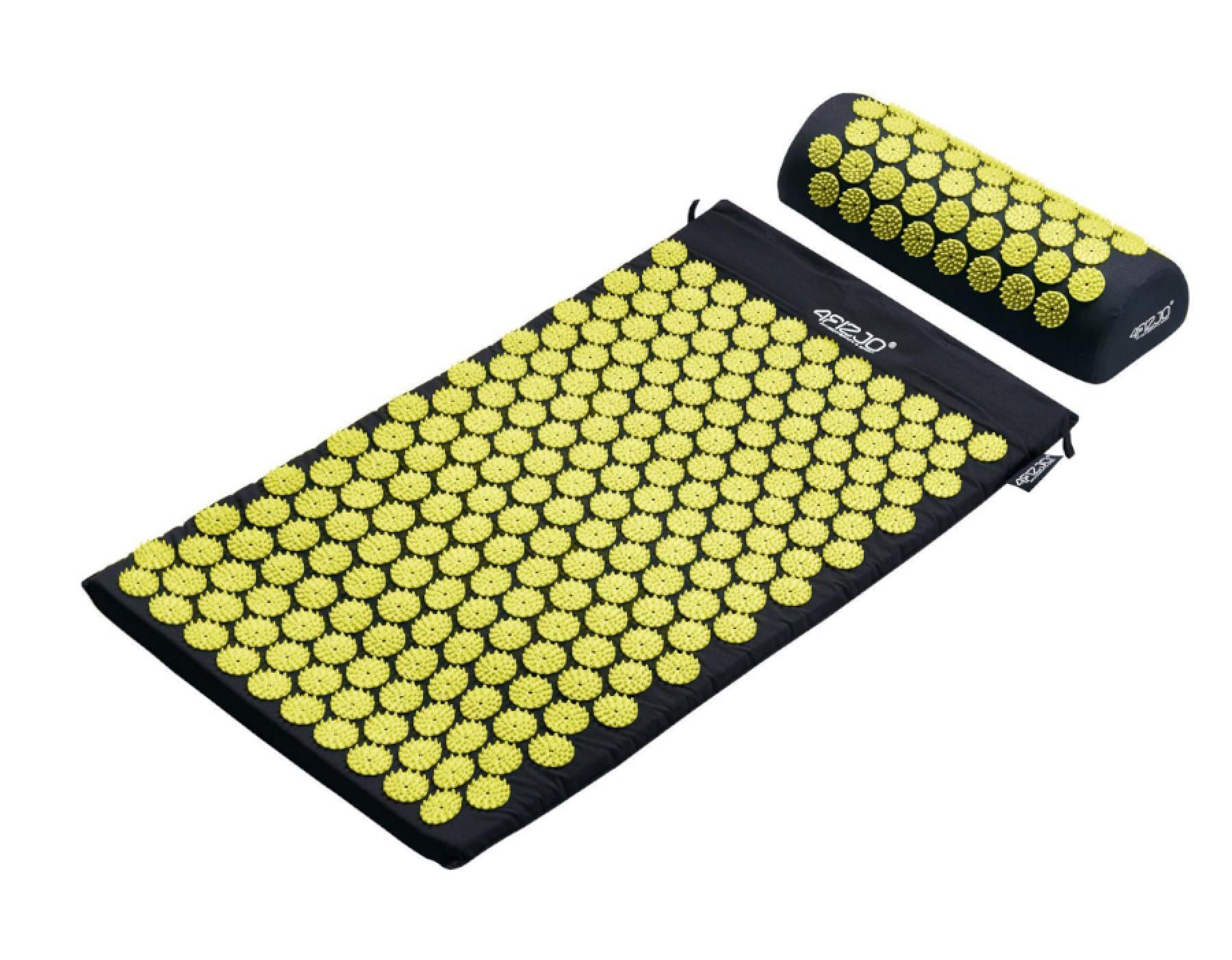 Коврик акупунктурный 4FIZJO Аппликатор Кузнецова с валиком 72x42 см Black/Yellow (25806)