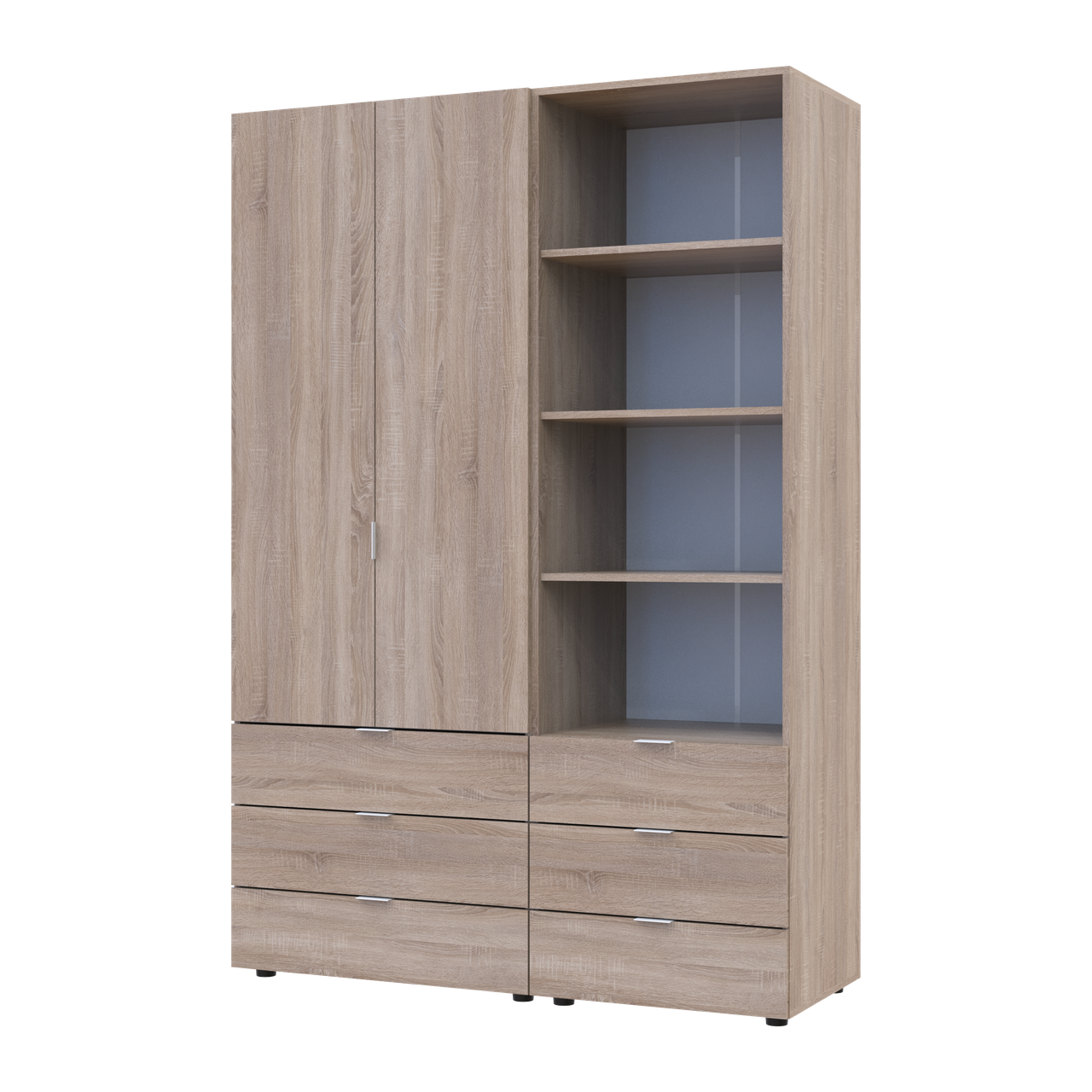 Шкаф для одежды Doros Гелар 2 ДСП с пеналом 137,5х49,5х203,4 см Дуб сонома (42005180)