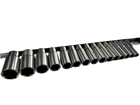 Набір головок довгих Toptul GAAQ1607U на планці 1/2" 8-15/17/19/22/24/27/30/32 мм 15 од. (GAAQ1607U)