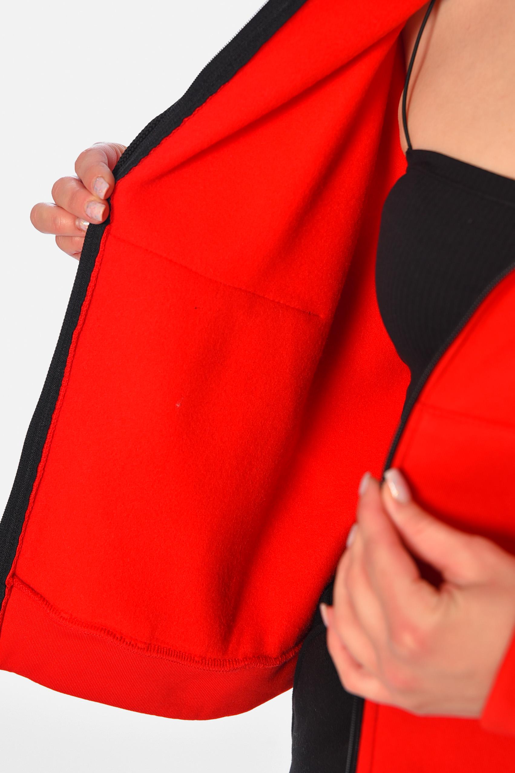 Худи женское на флисе M-L Красный (194805) - фото 4