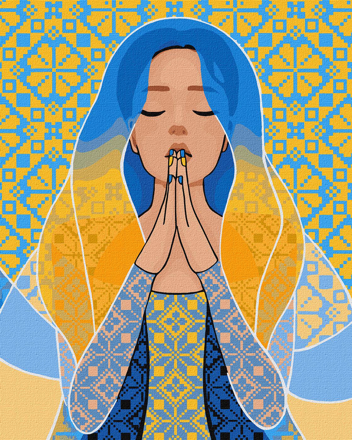 Картина по номерам Идейка С мольбой в сердце 40x50 см (Id-KHO2678)