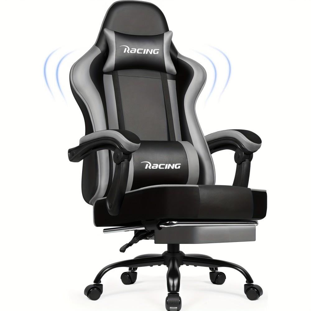 Кресло офисное Bonro Racing B-059 с подставкой для ног Серый (4241213412)