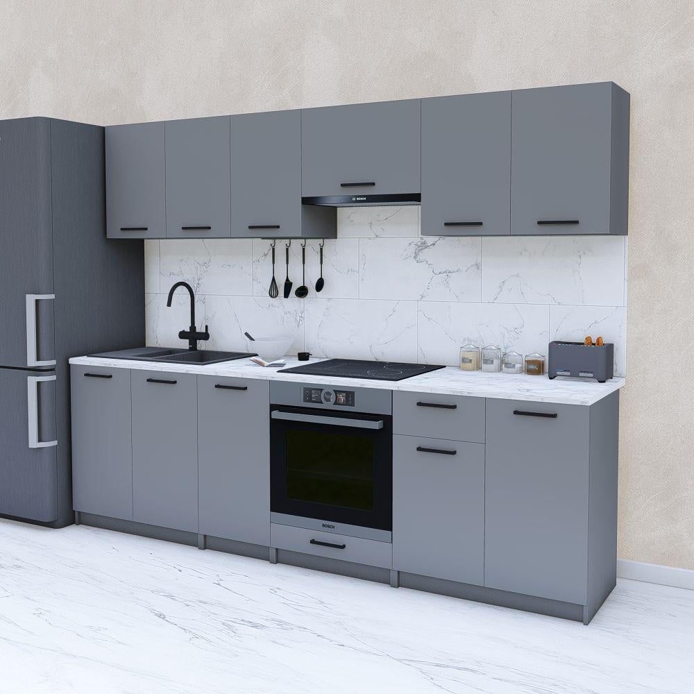 Кухня модульная готовая 2,6 м Антрацит (МП50а) - фото 1 Кухня модульная готовая 2,6 м Антрацит (МП50а) - фото 1