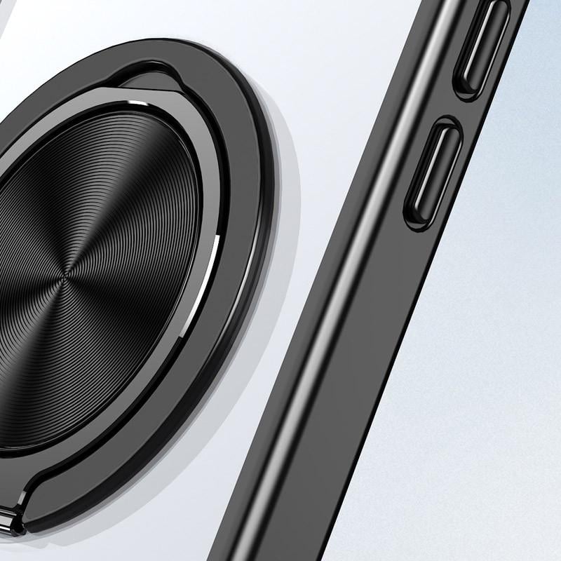 Противоударный чехол TPU+PC Metal Ring with MagSafe для Apple iPhone 13 Pro Max (6.7") / 12 Pro Max (6.7") Черный - фото 3