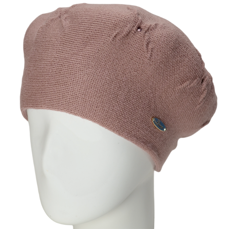 Берет женский Lirus Клара двойной на стойке Пудровый