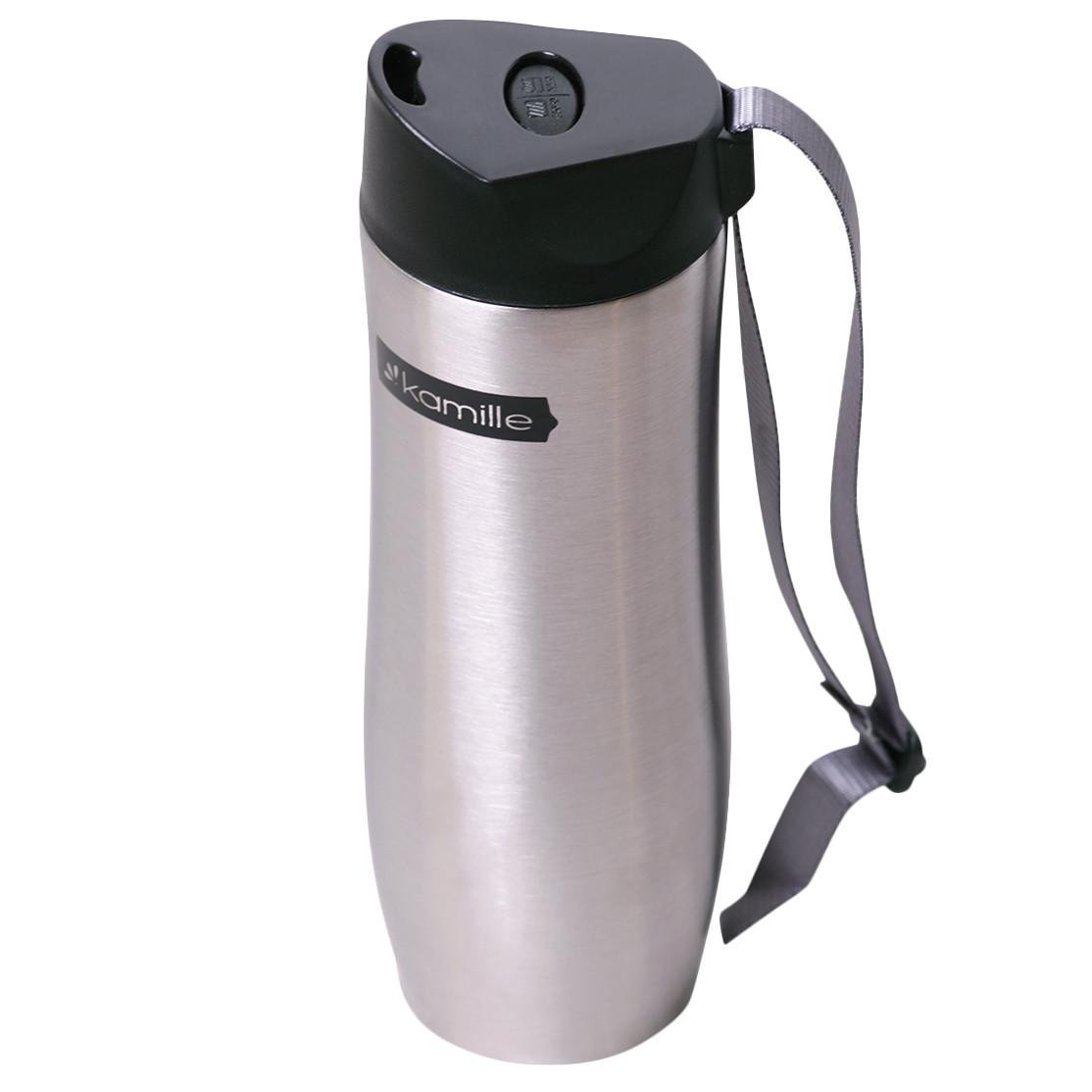 Термокружка с полиэстеровым ремешком Kamille KM-2056 из нержавеющей стали 480 мл Сталь (150-84-2056) - фото 2 Термокружка с полиэстеровым ремешком Kamille KM-2056 из нержавеющей стали 480 мл Сталь (150-84-2056) - фото 2