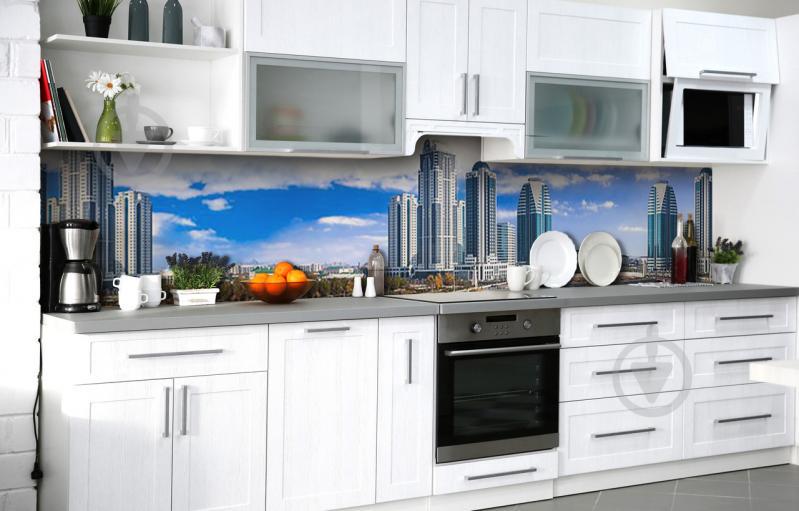 Скинали на кухню Zatarga «Новый квартал» 600х2500 мм виниловая 3Д наклейка кухонный фартук самоклеящаяся