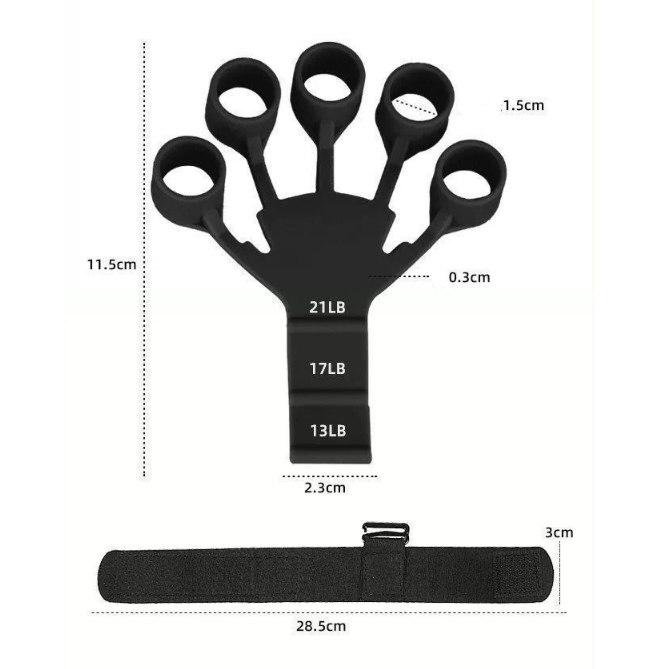 Еспандер-тринажер для пальців рук і кисті з регулюванням режимів навантаження Чорний (29111) - фото 9