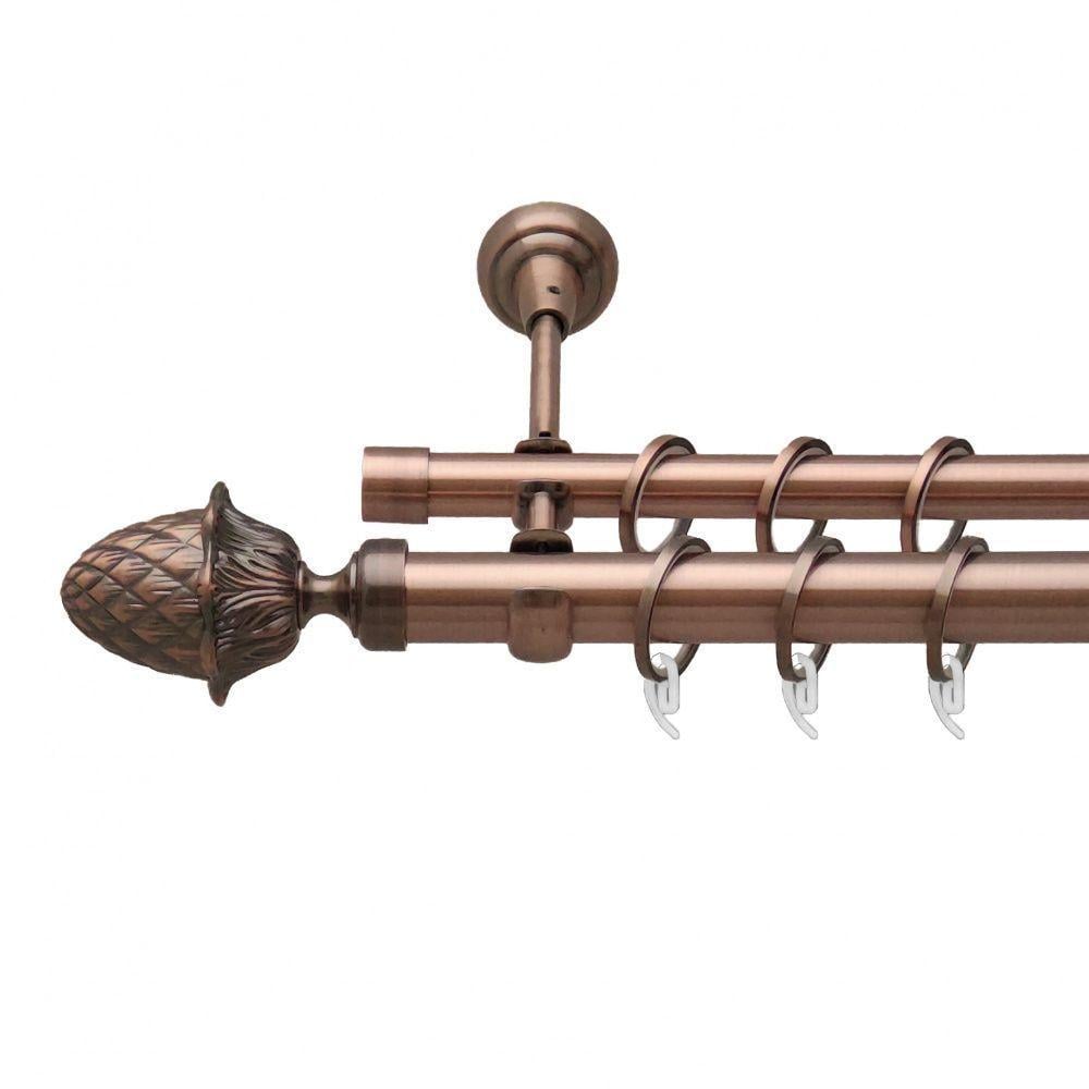 Карниз Orvit Цинара дворядний гладкий 240 см Антична мідь (6951032)