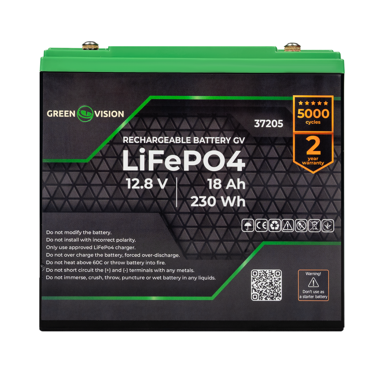 Аккумулятор GV LiFePО4 12V 18 Ah 230Wh (37205)