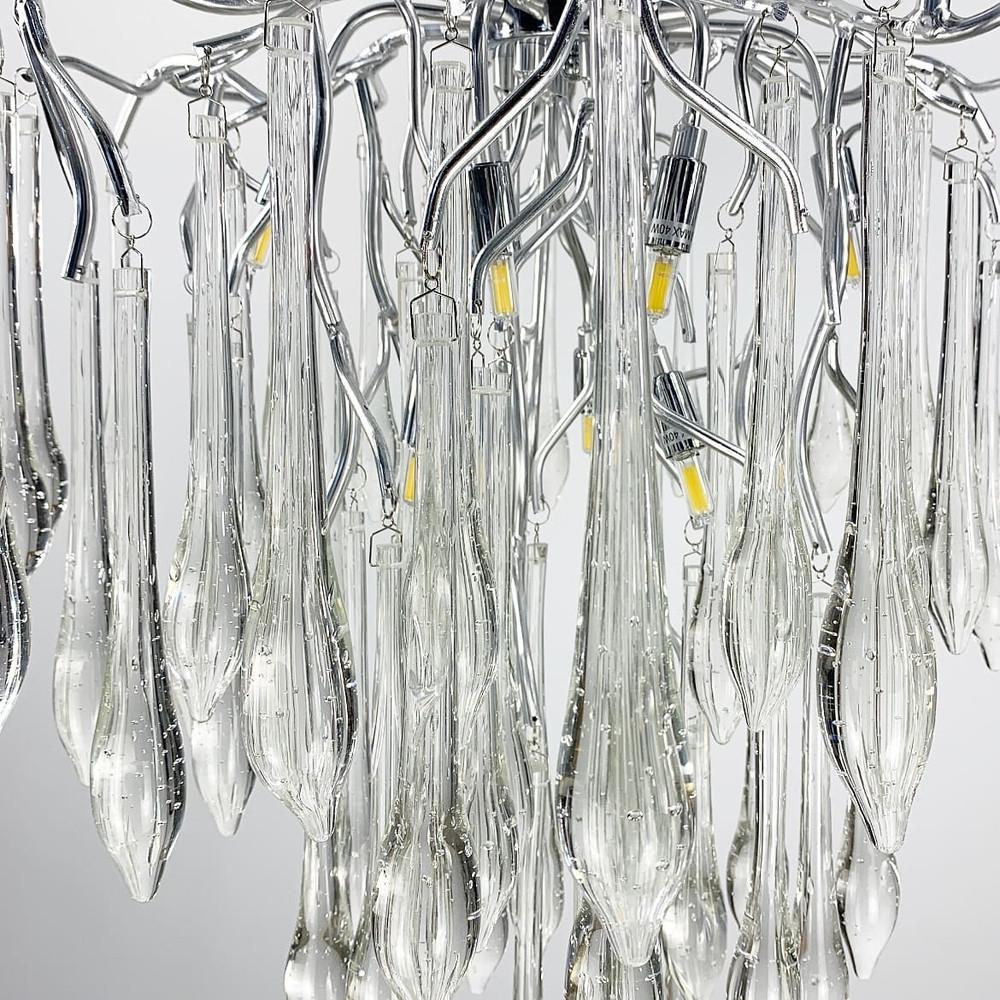 Люстра з скляними прозорими елементами 60 см (Y 03 CH/TR) - фото 5