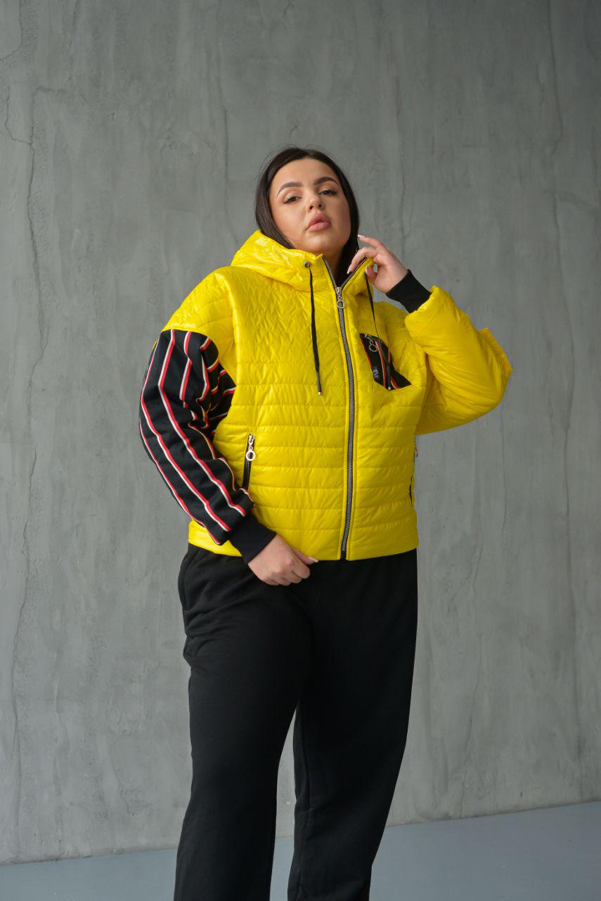 Куртка демисезонная женская Strip р. 52-54 Желтый (14-5222 7) - фото 7 Куртка демисезонная женская Strip р. 52-54 Желтый (14-5222 7) - фото 7