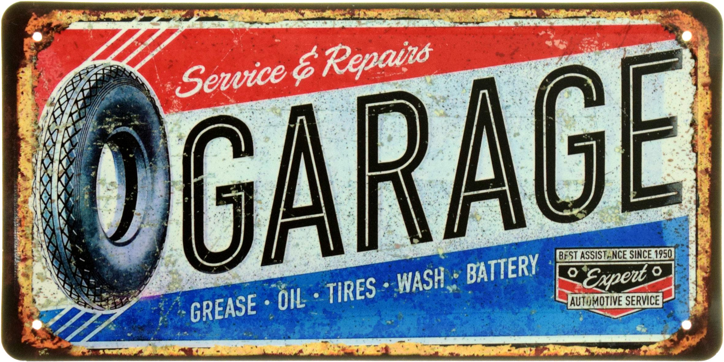 Табличка металлическая "Garage Service&Repair" 15x30 см (ms-104004)