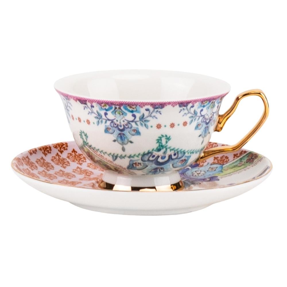 Кружка фарфоровая с блюдцем Antique Elegance 200 мл (9217-003)