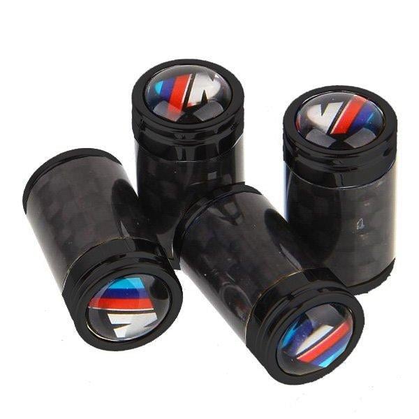 Набір захисних ковпачків на ніпель для автомобіля SUNROZ Caps Premium Carbon BMW M 4 шт. Black