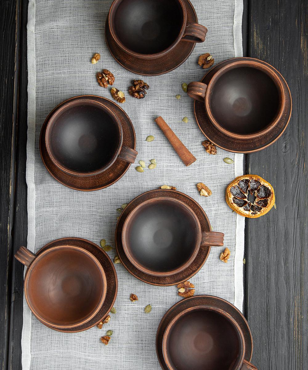 Набор чашек для кофе с блюдцами ручная работа 200 мл 12 пр. (1370-1372-6) - фото 4