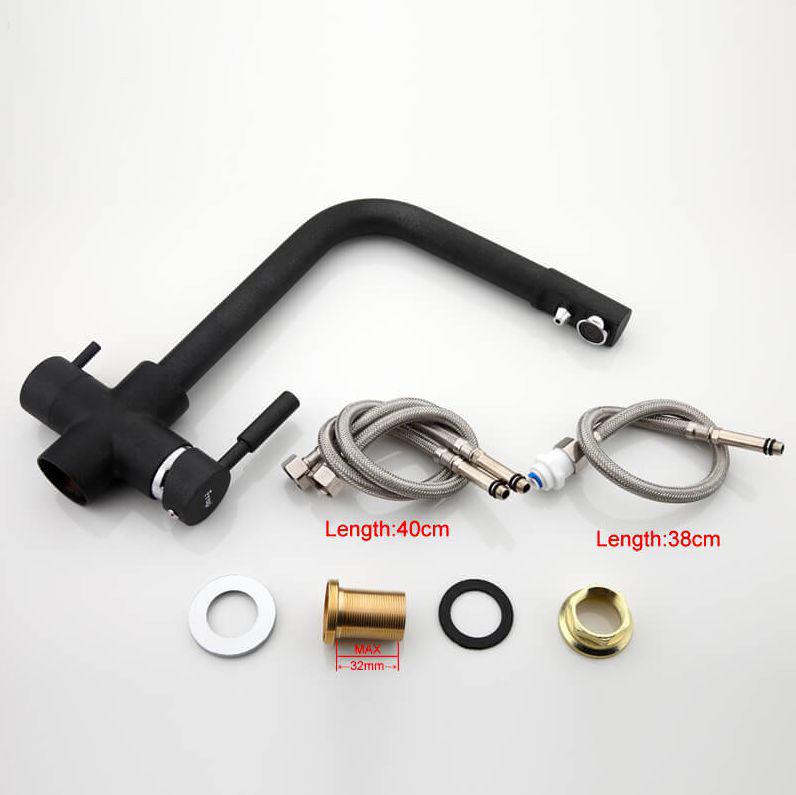 Змішувач для кухні Frap H52 F4352-7 на дві води Чорний - фото 5