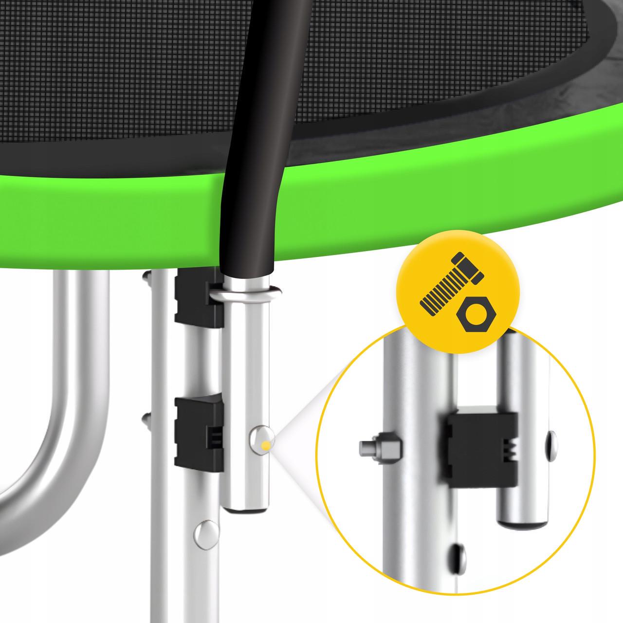 Батут із внутрішньою сіткою 4FIZJO PRO 10FT 312 см Black/Green (P-5907739314178) - фото 7 Батут із внутрішньою сіткою 4FIZJO PRO 10FT 312 см Black/Green (P-5907739314178) - фото 7