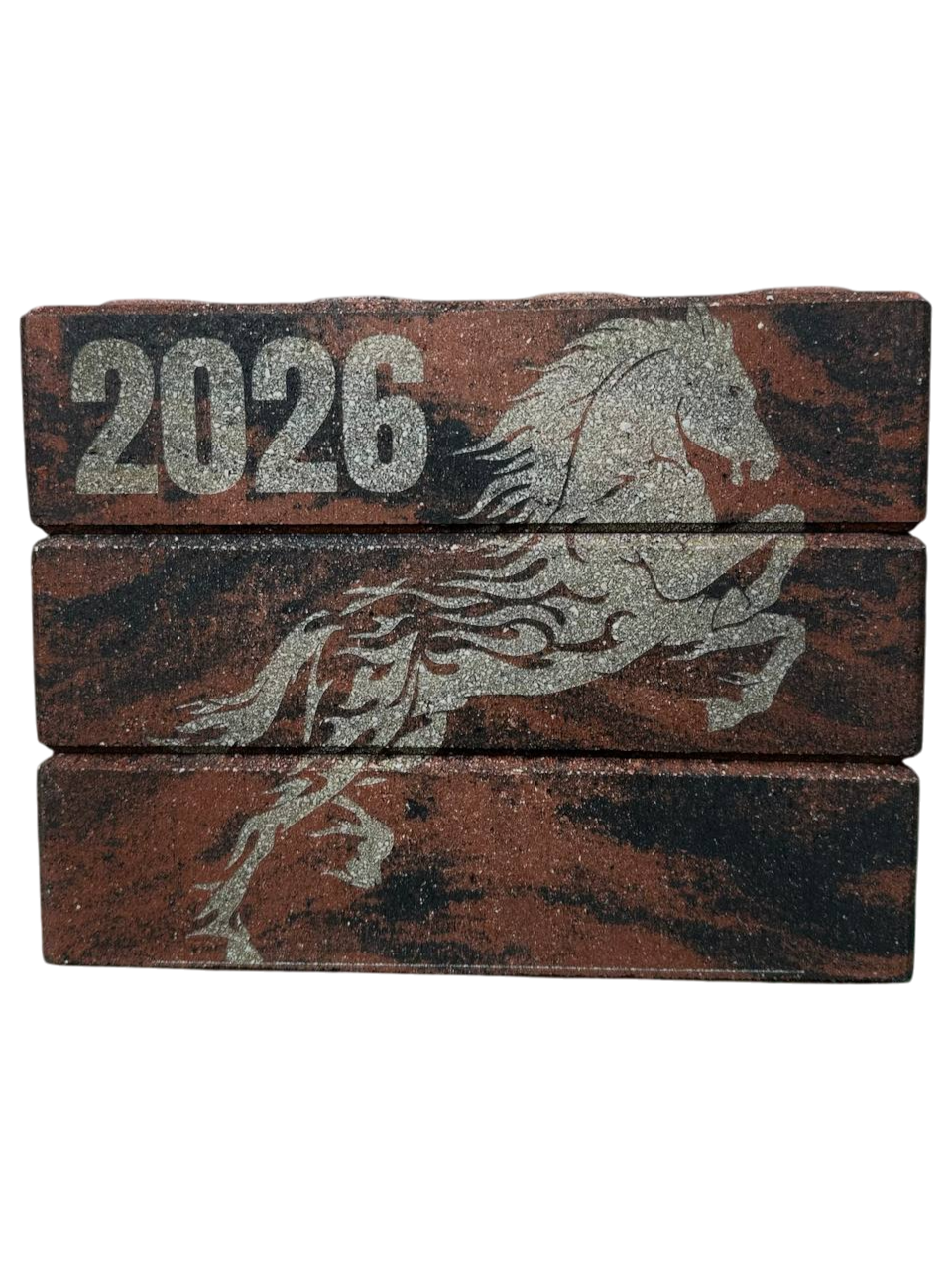 Кирпич декоративный с гравировкой Новогодний символ 2026 3 шт. (Horse2026)