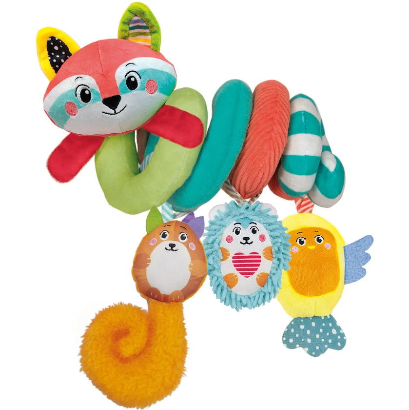 Игрушка-подвеска на коляску Clementoni Spiral Happy Animals мягкая (143247) - фото 1