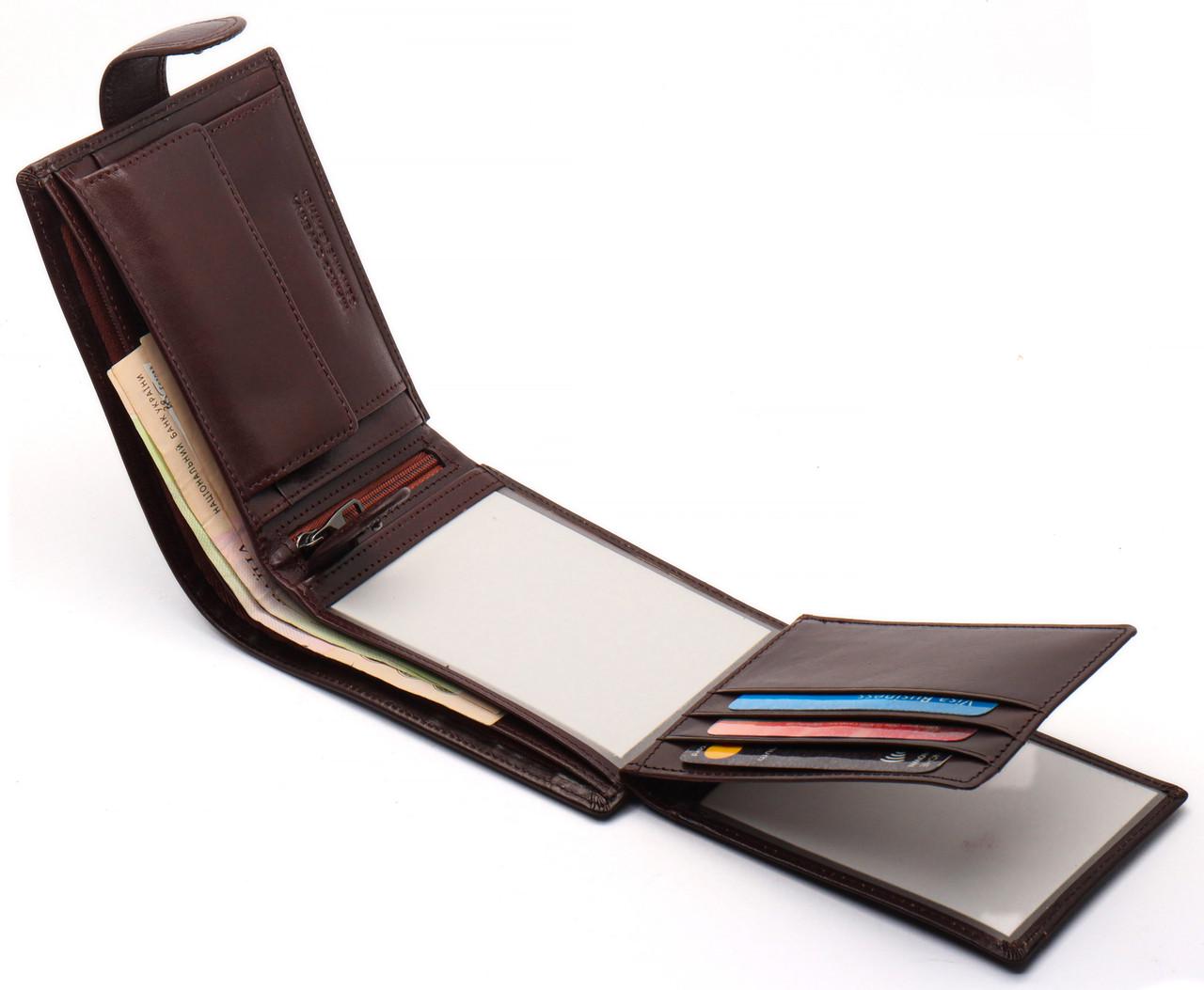 Портмоне мужское Marco Coverna кожаное с отделениями для документов Коричневый (MCBK010-805) - фото 6 Портмоне мужское Marco Coverna кожаное с отделениями для документов Коричневый (MCBK010-805) - фото 6