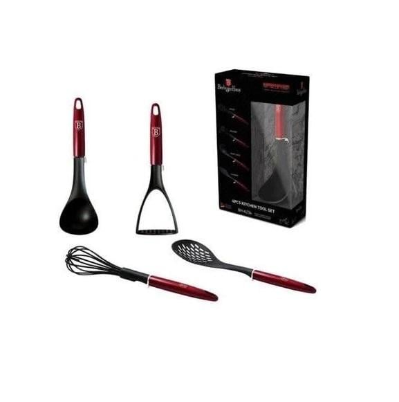 Набір кухонного пластикового приладдя Burgundy 4 предмети Black (6234-BH)