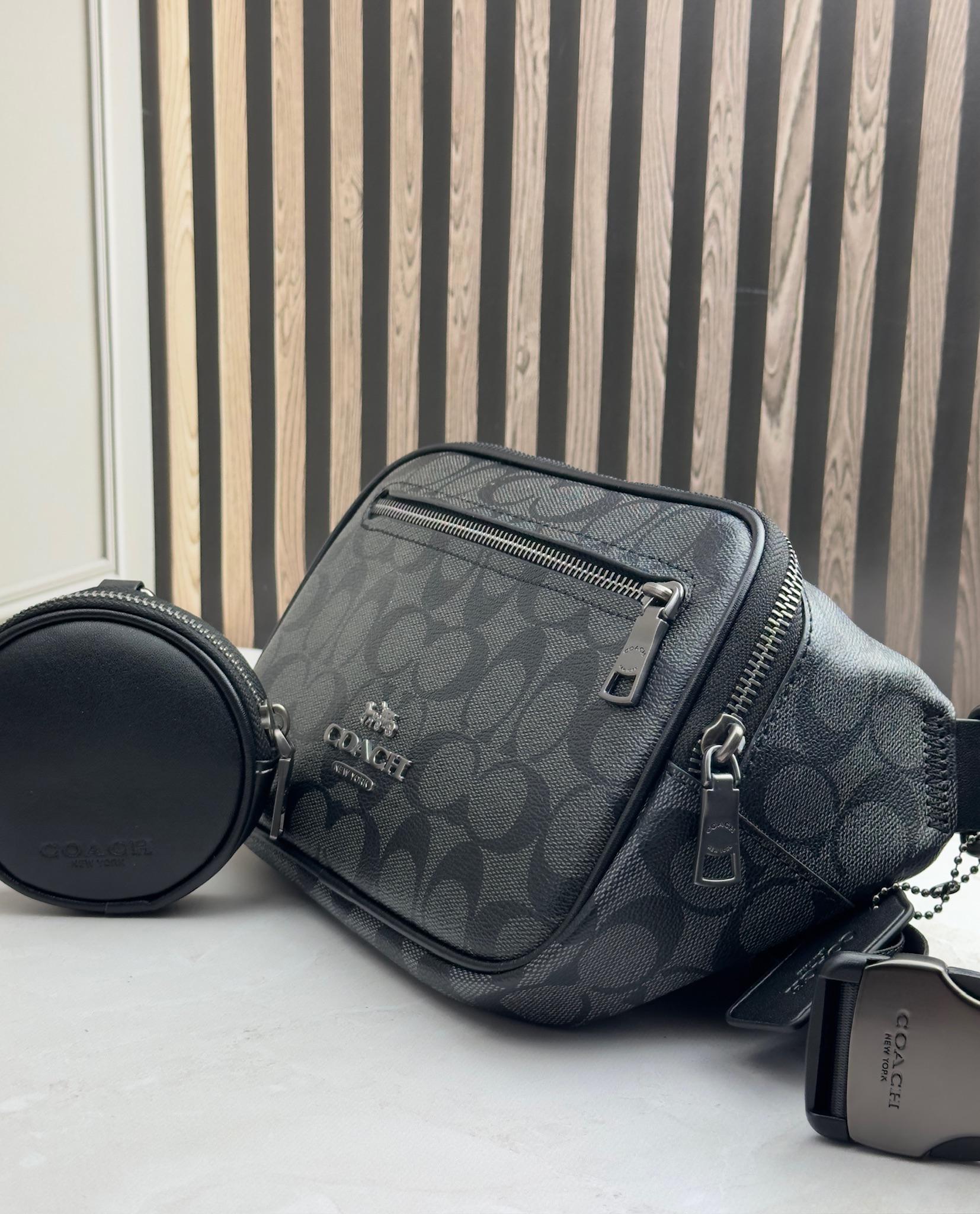 Сумка-бананка чоловіча Coach Elias Belt Bag In Signature Canvas